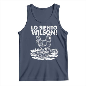 Lo Siento Wilson Funny Chicken Floating Meme Tank Top Viral Rooster Spanish Apology Trend TS02 Navy Print Your Wear