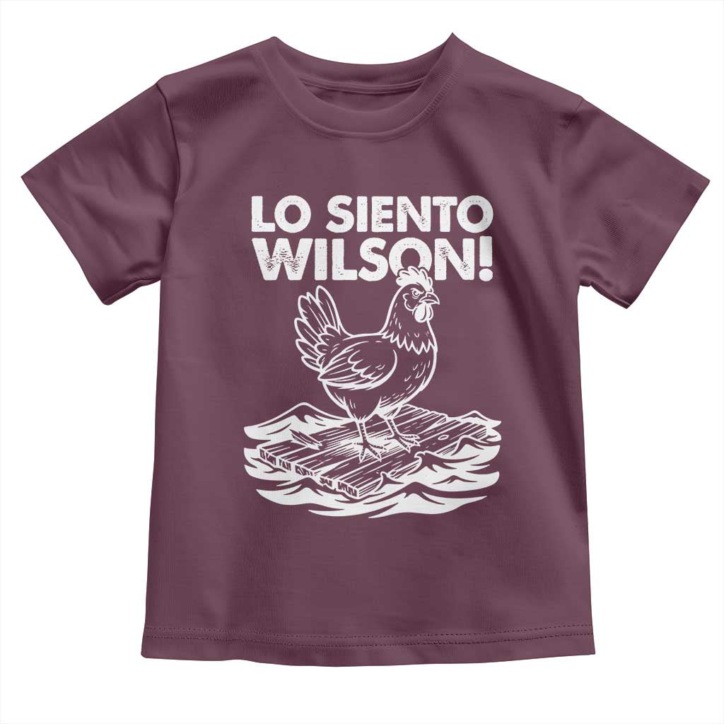 Lo Siento Wilson Funny Chicken Floating Meme Toddler T Shirt Viral Rooster Spanish Apology Trend TS02 Maroon Print Your Wear