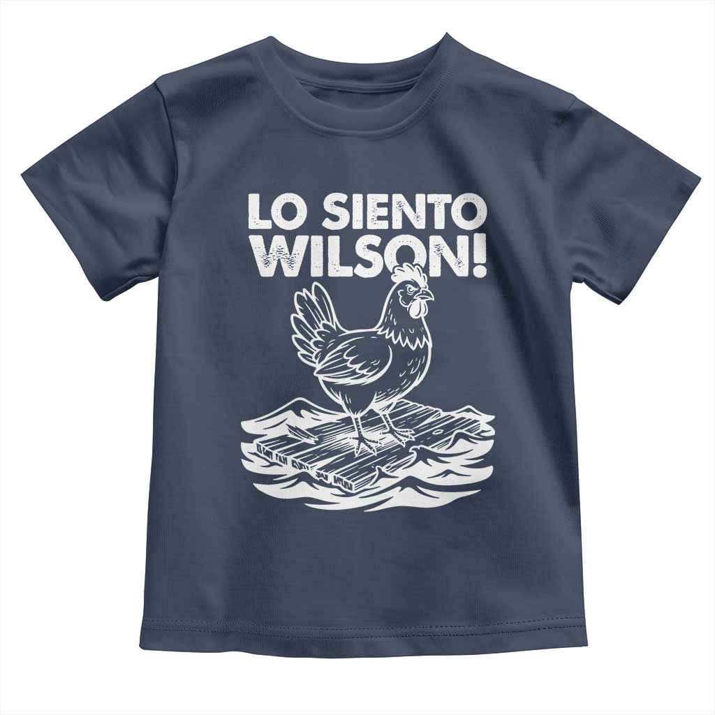 Lo Siento Wilson Funny Chicken Floating Meme Toddler T Shirt Viral Rooster Spanish Apology Trend TS02 Navy Print Your Wear