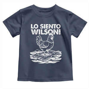Lo Siento Wilson Funny Chicken Floating Meme Toddler T Shirt Viral Rooster Spanish Apology Trend TS02 Navy Print Your Wear