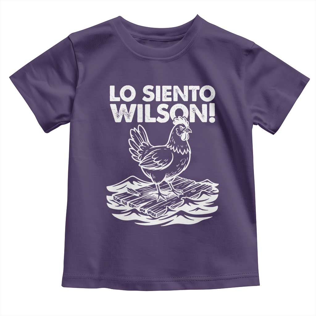 Lo Siento Wilson Funny Chicken Floating Meme Toddler T Shirt Viral Rooster Spanish Apology Trend TS02 Purple Print Your Wear