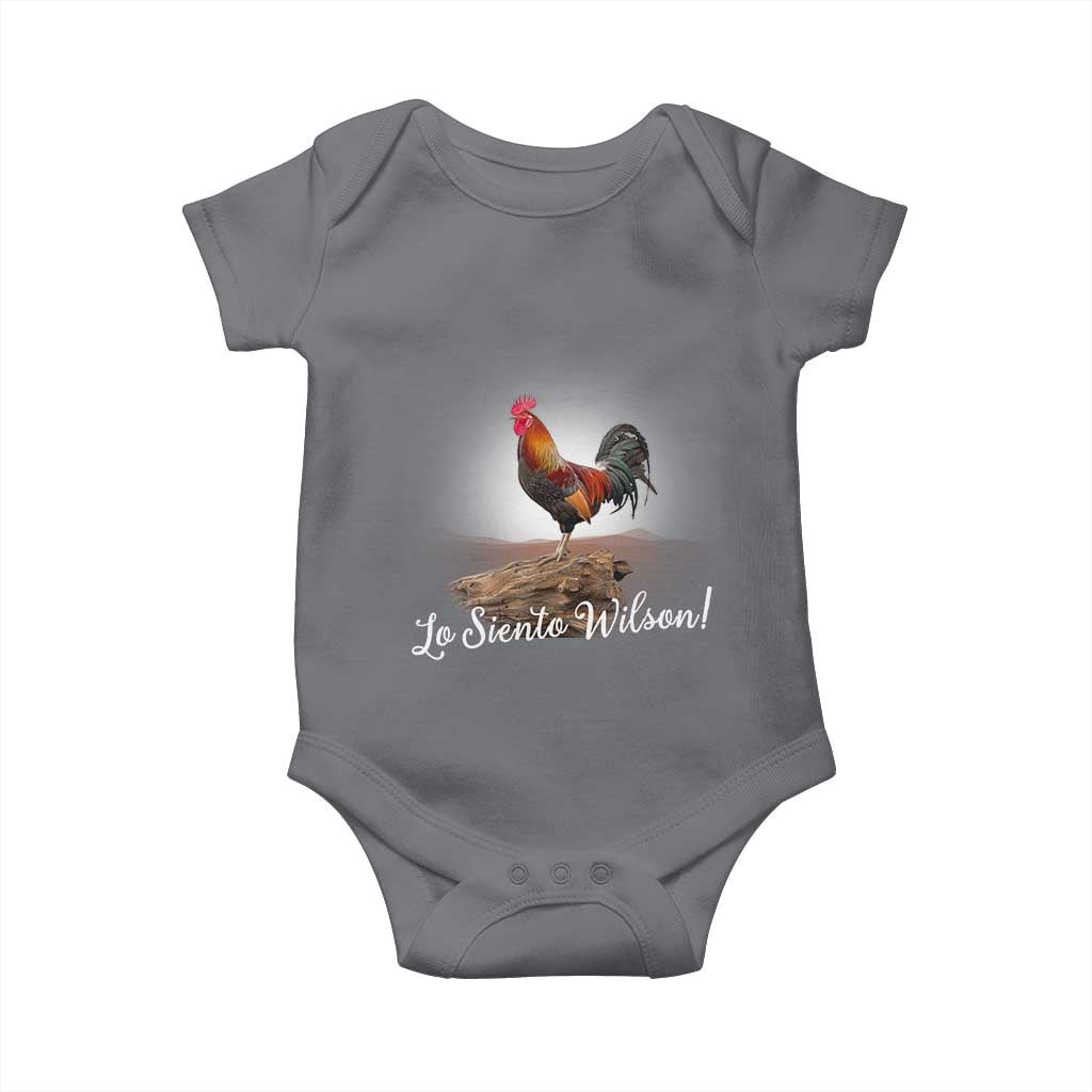 Lo Siento Wilson Funny Chicken Floating Meme Baby Onesie Dramatic Rooster Parody Spanish Apology TS02 Charcoal Print Your Wear