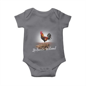 Lo Siento Wilson Funny Chicken Floating Meme Baby Onesie Dramatic Rooster Parody Spanish Apology TS02 Charcoal Print Your Wear