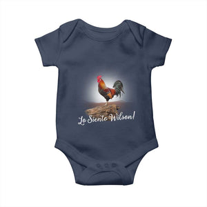 Lo Siento Wilson Funny Chicken Floating Meme Baby Onesie Dramatic Rooster Parody Spanish Apology TS02 Navy Print Your Wear