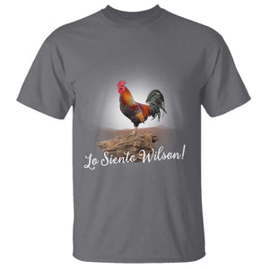 Lo Siento Wilson Funny Chicken Floating Meme T Shirt Dramatic Rooster Parody Spanish Apology TS02 Charcoal Print Your Wear