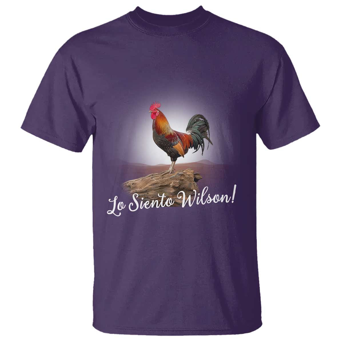 Lo Siento Wilson Funny Chicken Floating Meme T Shirt Dramatic Rooster Parody Spanish Apology TS02 Purple Print Your Wear