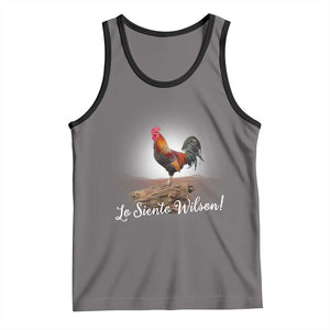 Lo Siento Wilson Funny Chicken Floating Meme Tank Top Dramatic Rooster Parody Spanish Apology TS02 Deep Heather Black Print Your Wear