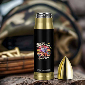 Royal Cat Princess and Raptor Ride or Roar Bullet Tumbler Funny Cat Riding Dinosaur Retro Sunset TS02 Print Your Wear