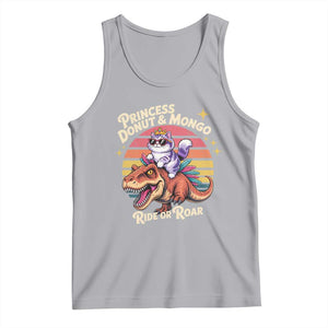 Royal Cat Princess and Raptor Ride or Roar Tank Top Funny Cat Riding Dinosaur Retro Sunset TS02 Athletic Heather Print Your Wear