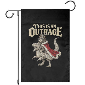 This Is an Outrage Royal Cat Garden Flag Funny Princess Cat Riding Dragon Fantasy TS02 Black Print Your Wear