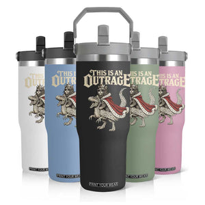 This Is an Outrage Royal Cat Flip Straw Tumbler Funny Princess Cat Riding Dragon Fantasy TS02 Print Your Wear
