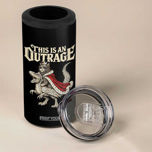 This Is an Outrage Royal Cat 4 in 1 Can Cooler Tumbler Funny Princess Cat Riding Dragon Fantasy TS02 Print Your Wear