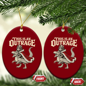This Is an Outrage Royal Cat Ceramic Ornament Funny Princess Cat Riding Dragon Fantasy TS02 Print Your Wear