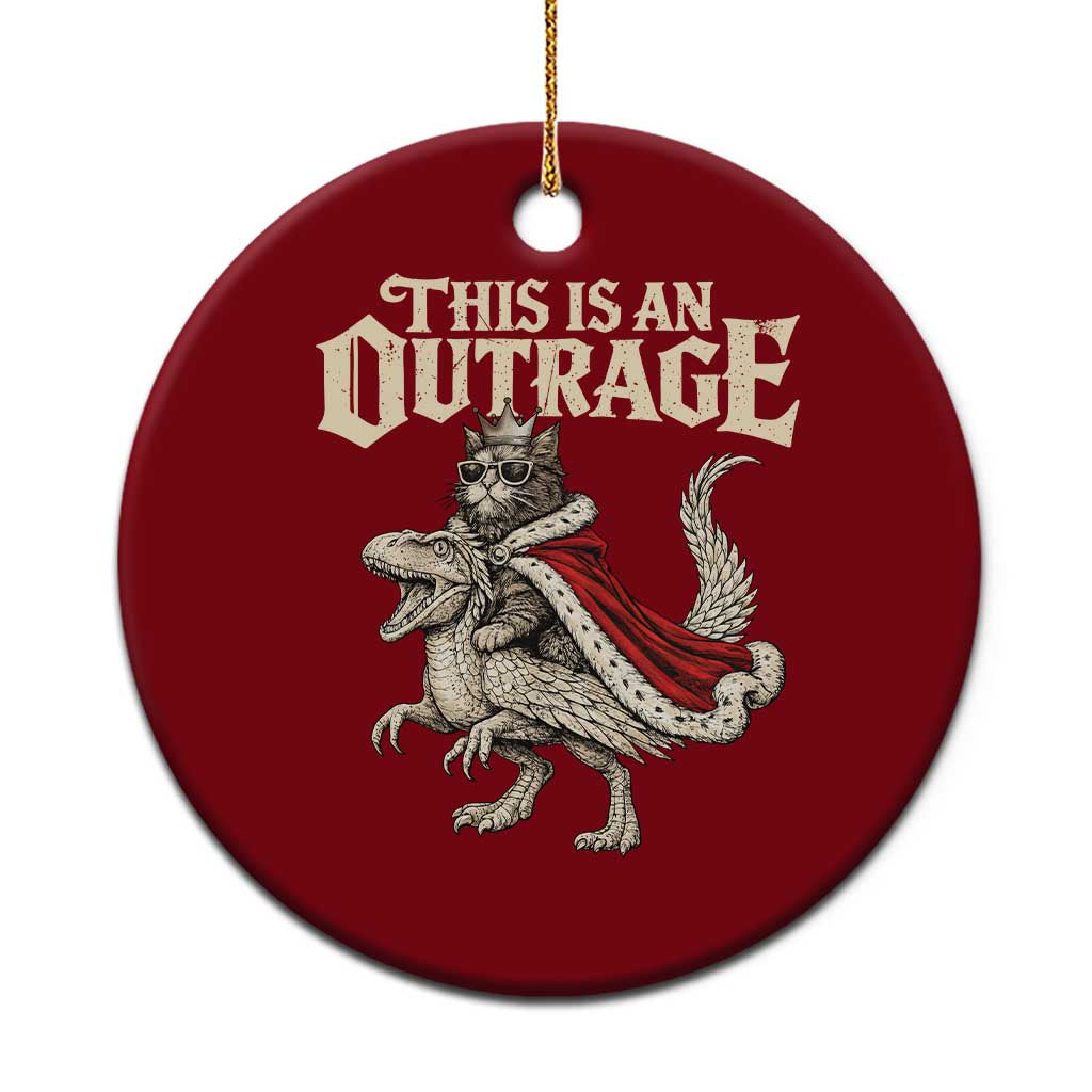 This Is an Outrage Royal Cat Ceramic Ornament Funny Princess Cat Riding Dragon Fantasy TS02 1pc Red Print Your Wear
