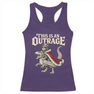 This Is an Outrage Royal Cat Racerback Tank Top Funny Princess Cat Riding Dragon Fantasy TS02 Purple Print Your Wear