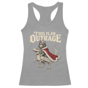 This Is an Outrage Royal Cat Racerback Tank Top Funny Princess Cat Riding Dragon Fantasy TS02 Sport Gray Print Your Wear