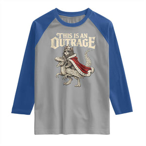 This Is an Outrage Royal Cat Raglan Shirt Funny Princess Cat Riding Dragon Fantasy TS02 Sport Gray Royal Print Your Wear