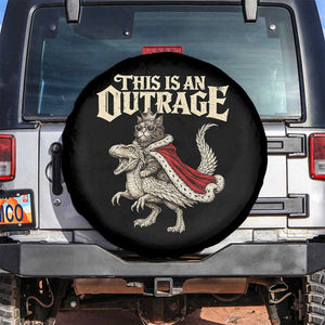 This Is an Outrage Royal Cat Spare Tire Cover Funny Princess Cat Riding Dragon Fantasy TS02 No hole Black Print Your Wear