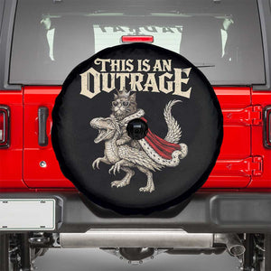 This Is an Outrage Royal Cat Spare Tire Cover Funny Princess Cat Riding Dragon Fantasy TS02 Black Print Your Wear