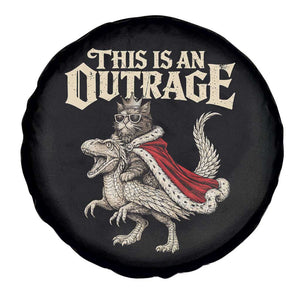 This Is an Outrage Royal Cat Spare Tire Cover Funny Princess Cat Riding Dragon Fantasy TS02 Print Your Wear