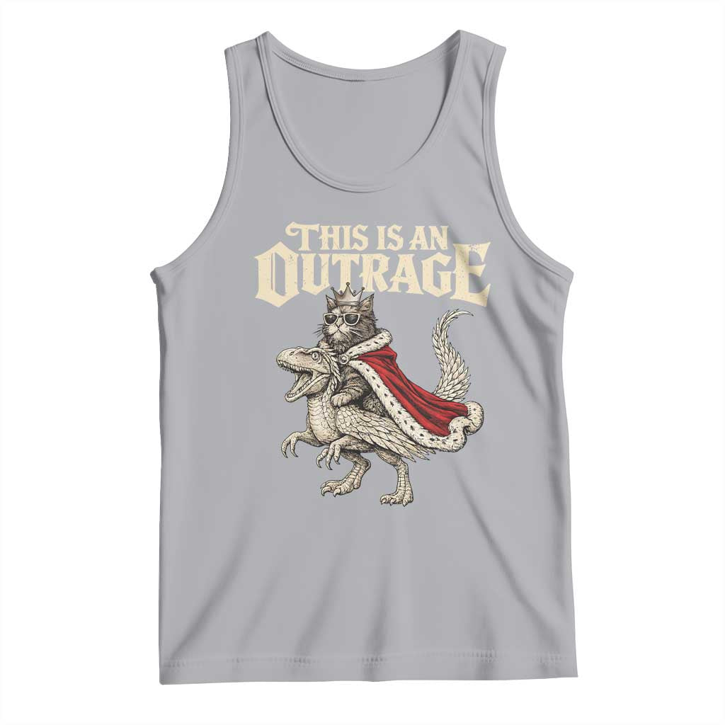 This Is an Outrage Royal Cat Tank Top Funny Princess Cat Riding Dragon Fantasy TS02 Athletic Heather Print Your Wear