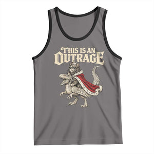 This Is an Outrage Royal Cat Tank Top Funny Princess Cat Riding Dragon Fantasy TS02 Deep Heather Black Print Your Wear