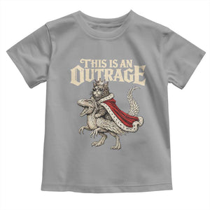 This Is an Outrage Royal Cat Toddler T Shirt Funny Princess Cat Riding Dragon Fantasy TS02 Sport Gray Print Your Wear