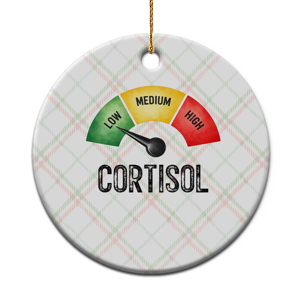 Funny Low Cortisol Stress Meter Ceramic Ornament Low Medium High Anxiety Humor TS02 1pc Christmas Plaid Print Your Wear