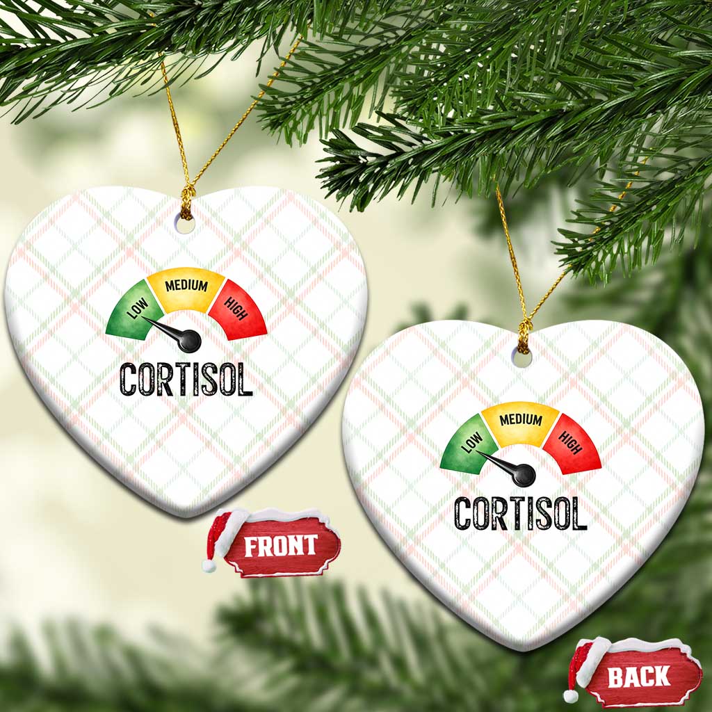 Funny Low Cortisol Stress Meter Ceramic Ornament Low Medium High Anxiety Humor TS02 Print Your Wear