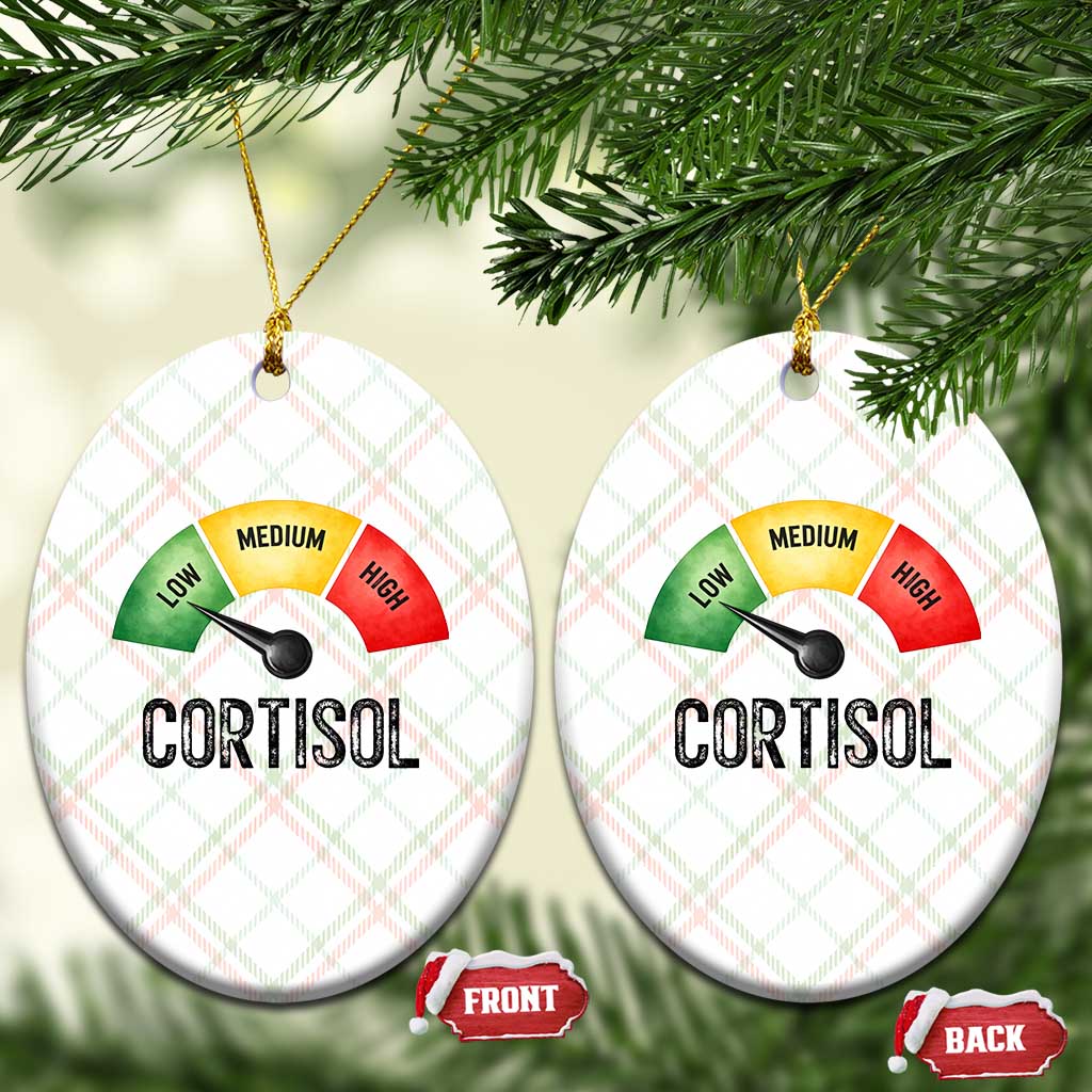 Funny Low Cortisol Stress Meter Ceramic Ornament Low Medium High Anxiety Humor TS02 Print Your Wear