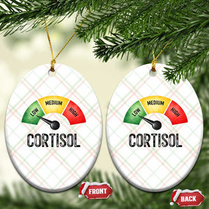 Funny Low Cortisol Stress Meter Ceramic Ornament Low Medium High Anxiety Humor TS02 Print Your Wear