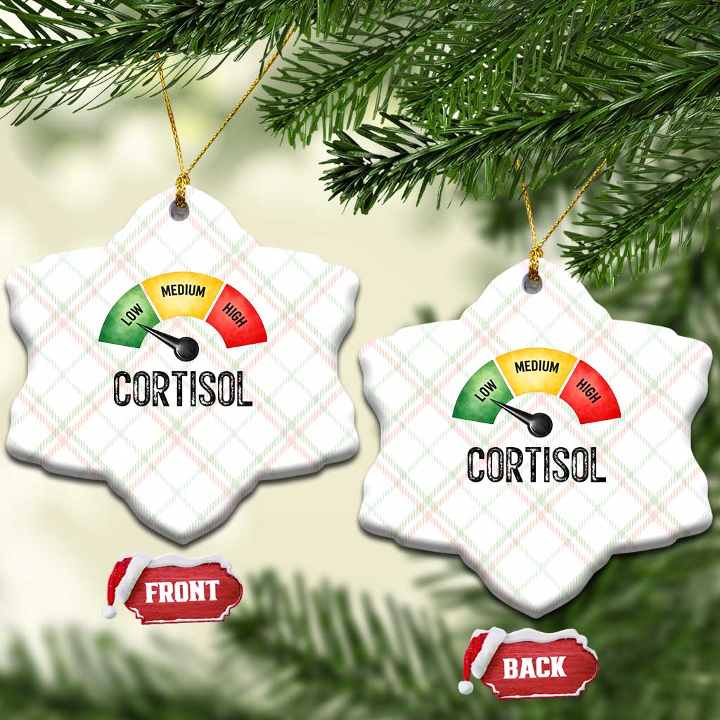Funny Low Cortisol Stress Meter Ceramic Ornament Low Medium High Anxiety Humor TS02 Print Your Wear