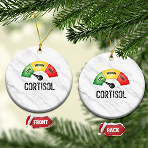 Funny Low Cortisol Stress Meter Ceramic Ornament Low Medium High Anxiety Humor TS02 1pc White Marble Print Your Wear