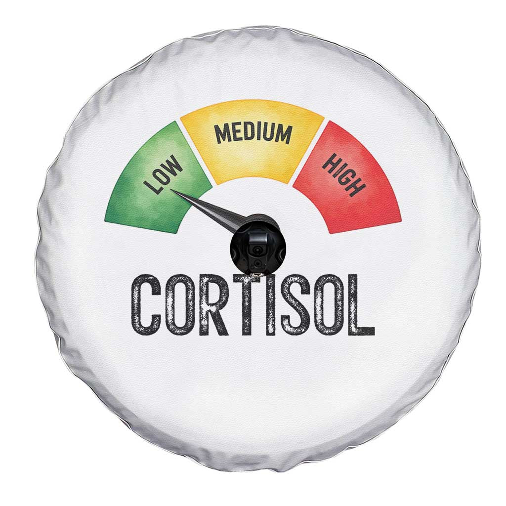 Funny Low Cortisol Stress Meter Spare Tire Cover Low Medium High Anxiety Humor TS02 Print Your Wear