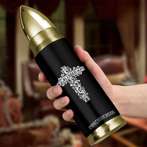 Blessed Floral Cross Christian Graphic Bullet Tumbler Faith Inspired Minimalist Scripture TS02 Print Your Wear