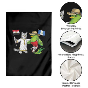Egypt and Guatemala Friendship Heritage Pride Garden Flag Cute Cat and Quetzal Holding Flag TS02 Print Your Wear
