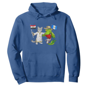 Egypt and Guatemala Friendship Heritage Pride Hoodie Cute Cat and Quetzal Holding Flag TS02 Royal Blue Print Your Wear