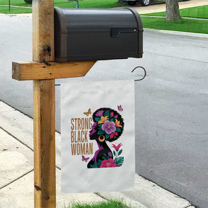 Strong Black Woman Floral Afro Garden Flag Empowering Black Queen Pride Celebrating Melanin and Strength TS02 Print Your Wear