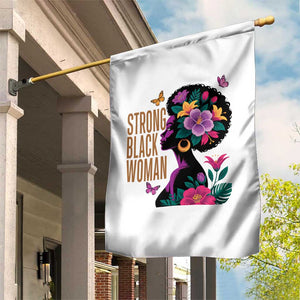 Strong Black Woman Floral Afro Garden Flag Empowering Black Queen Pride Celebrating Melanin and Strength TS02 Print Your Wear