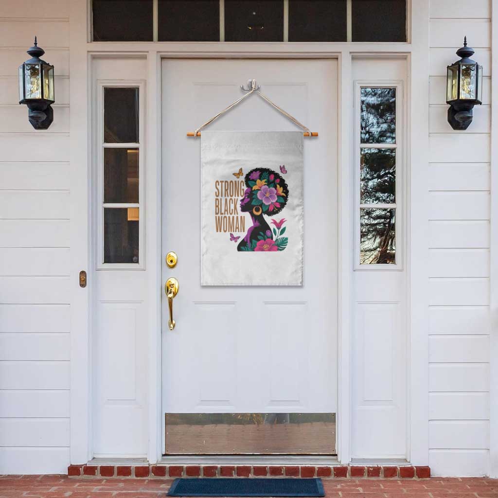 Strong Black Woman Floral Afro Garden Flag Empowering Black Queen Pride Celebrating Melanin and Strength TS02 Print Your Wear