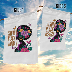 Strong Black Woman Floral Afro Garden Flag Empowering Black Queen Pride Celebrating Melanin and Strength TS02 Print Your Wear