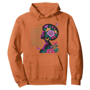 Strong Black Woman Floral Afro Hoodie Empowering Black Queen Pride Celebrating Melanin and Strength TS02 Orange Print Your Wear