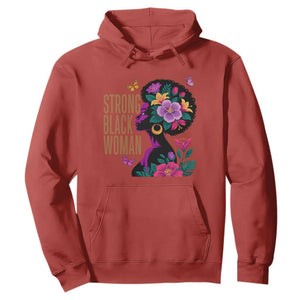 Strong Black Woman Floral Afro Hoodie Empowering Black Queen Pride Celebrating Melanin and Strength TS02 Red Print Your Wear
