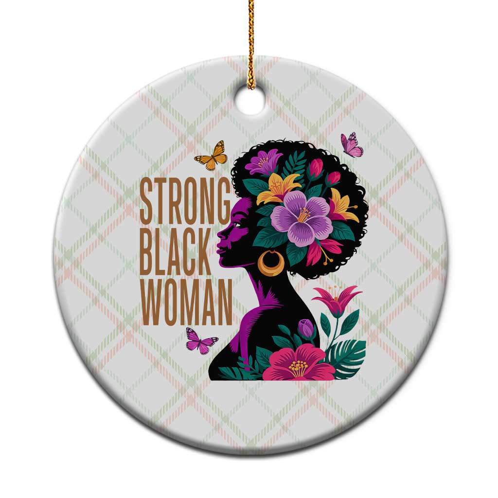Strong Black Woman Floral Afro Ceramic Ornament Empowering Black Queen Pride Celebrating Melanin and Strength TS02 1pc Christmas Plaid Print Your Wear