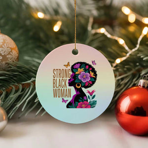 Strong Black Woman Floral Afro Ceramic Ornament Empowering Black Queen Pride Celebrating Melanin and Strength TS02 1pc Pastel Print Your Wear