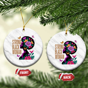 Strong Black Woman Floral Afro Ceramic Ornament Empowering Black Queen Pride Celebrating Melanin and Strength TS02 1pc White Marble Print Your Wear