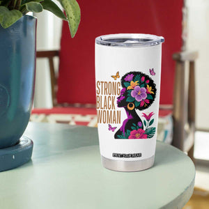 Strong Black Woman Floral Afro Tumbler Cup Empowering Black Queen Pride Celebrating Melanin and Strength TS02 Print Your Wear