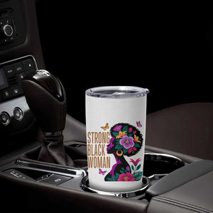Strong Black Woman Floral Afro Tumbler Cup Empowering Black Queen Pride Celebrating Melanin and Strength TS02 Print Your Wear