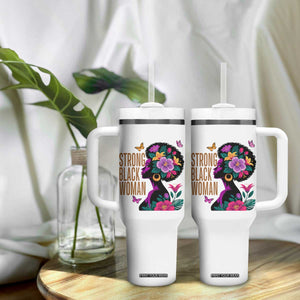 Strong Black Woman Floral Afro Tumbler With Handle Empowering Black Queen Pride Celebrating Melanin and Strength TS02 Print Your Wear