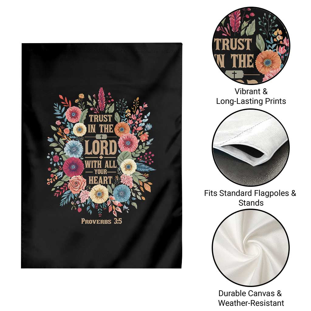 Trust in the Lord Proverbs 3:5 Floral Christian Garden Flag Inspirational Bible Verse TS02 Print Your Wear